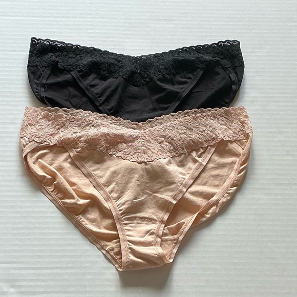 (2) Hanky Panky Cotton with a Conscience Lace V-Kini